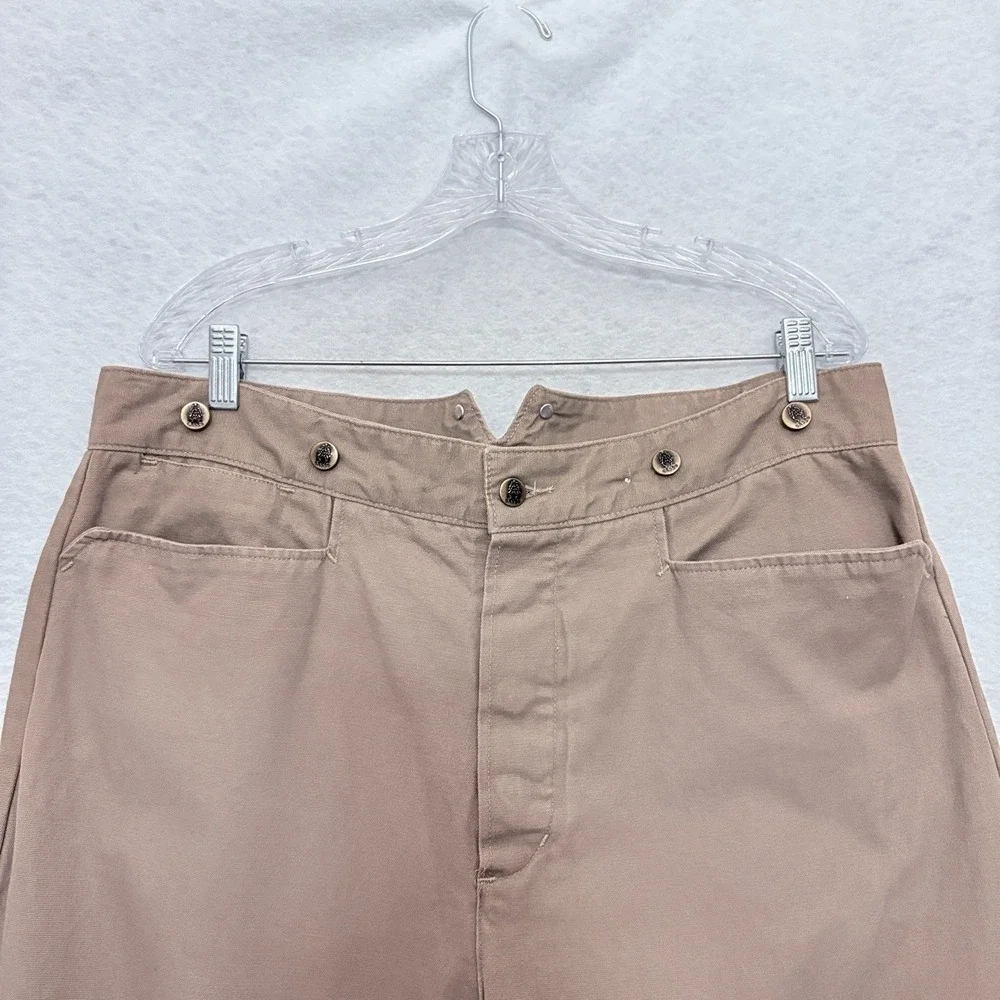 VTG CLASSIC OLD WEST STYLES DUCK CANVAS PANTS COSTUME USA MENS 38 MINER BUCKLE